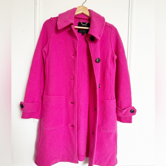 J. Crew Italian Boiled Wool light Pink Wool Coat Size 0 - Picture 4 of 9